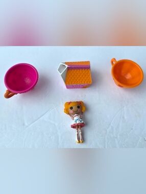 Lalaloopsy Mini Doll Spot Splatter Splash 3” Doll W/ Tea Cups & Milk Bundle